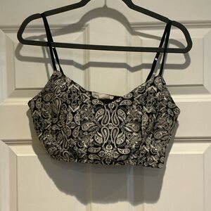 Black and White Paisley Women's Top